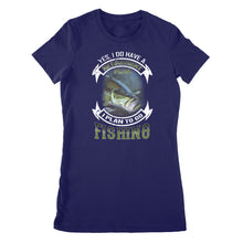 Load image into Gallery viewer, Yes, I do have a retirement plan, I plan to go Bass fishing D02 NPQ361 Premium Women&#39;s T-shirt
