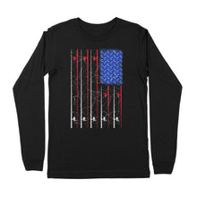 Load image into Gallery viewer, American US Flag Fishing Rod Shirt, Fisherman Gift D06 NPQ151 - Premium Long Sleeve

