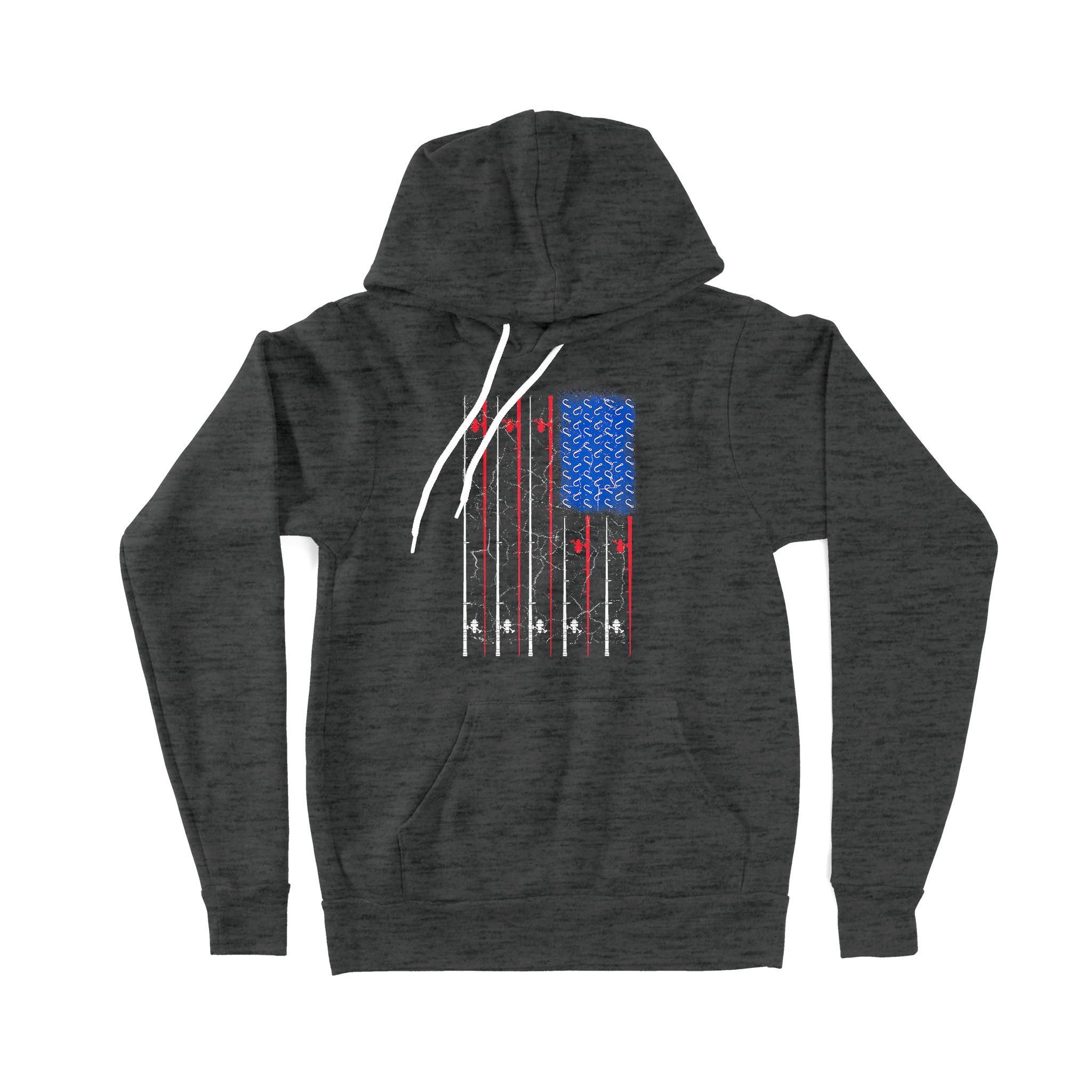 American US Flag Fishing Rod Shirt, Fisherman Gift D06 NPQ151 - Premium Hoodie