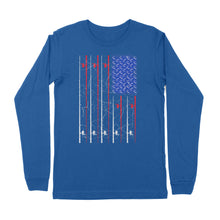 Load image into Gallery viewer, American US Flag Fishing Rod Shirt, Fisherman Gift D06 NPQ151 - Premium Long Sleeve
