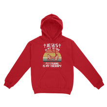 Load image into Gallery viewer, Fly Fishing Shirt Jesus is My Savior Fly Fishing Is My Therapy Vintage Standard Hoodie FSD2533
