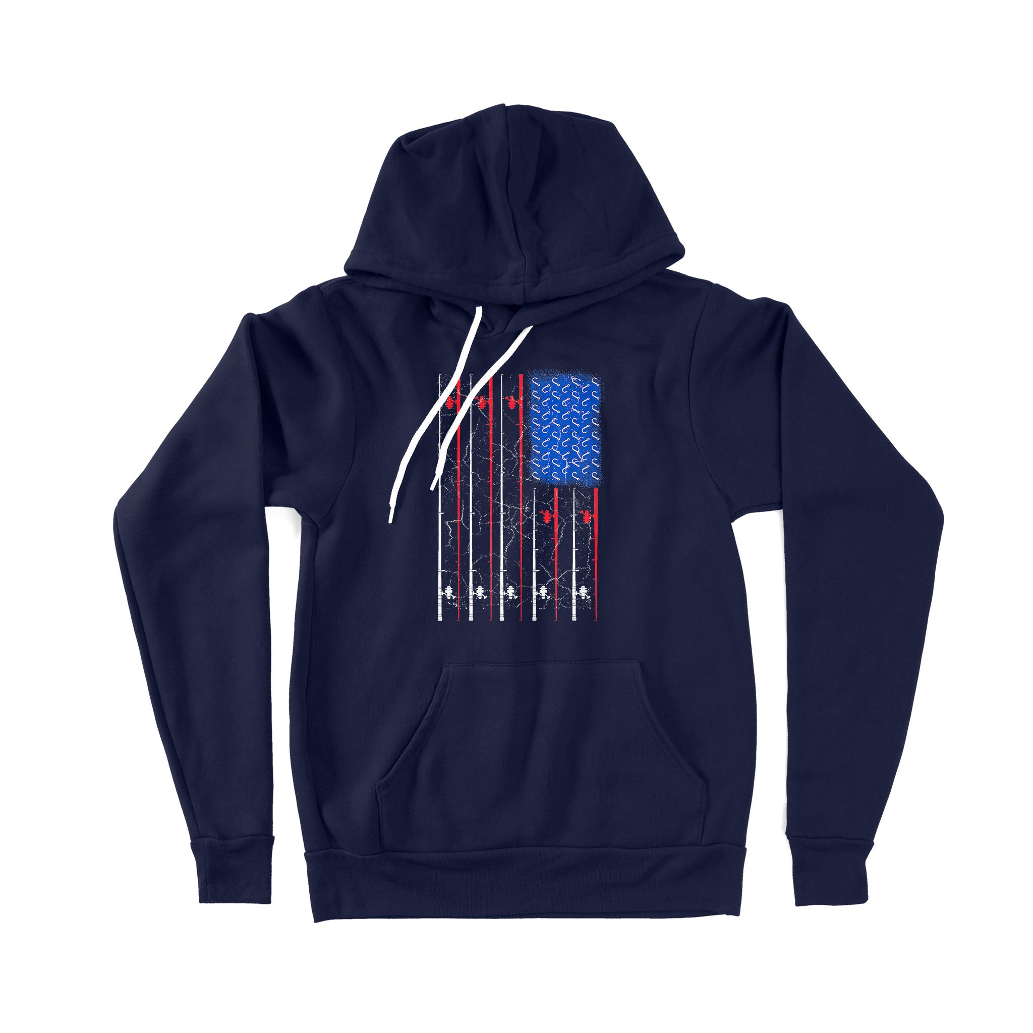 American US Flag Fishing Rod Shirt, Fisherman Gift D06 NPQ151 - Premium Hoodie