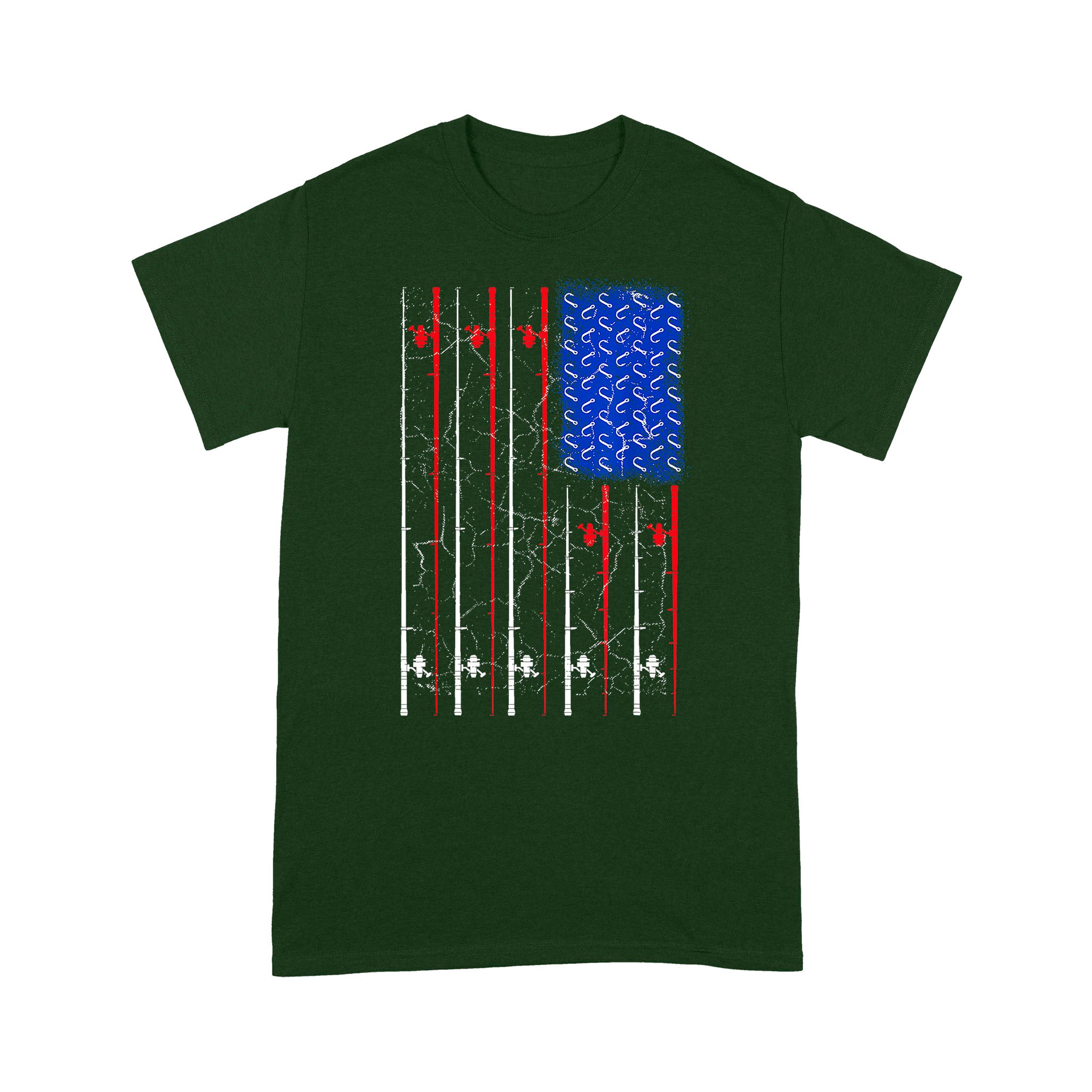 American US Flag Fishing Rod Shirt, Fisherman Gift D06 NPQ151- Premium T-shirt