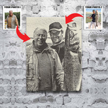 Load image into Gallery viewer, Personalized fishing canvas custom photo sharing your joy canvas
