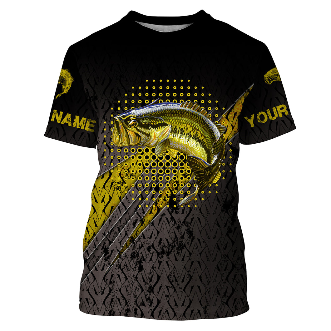 Bass Fishing shirt Customize name All-over Print Unisex fishing T-shirt HVFS017