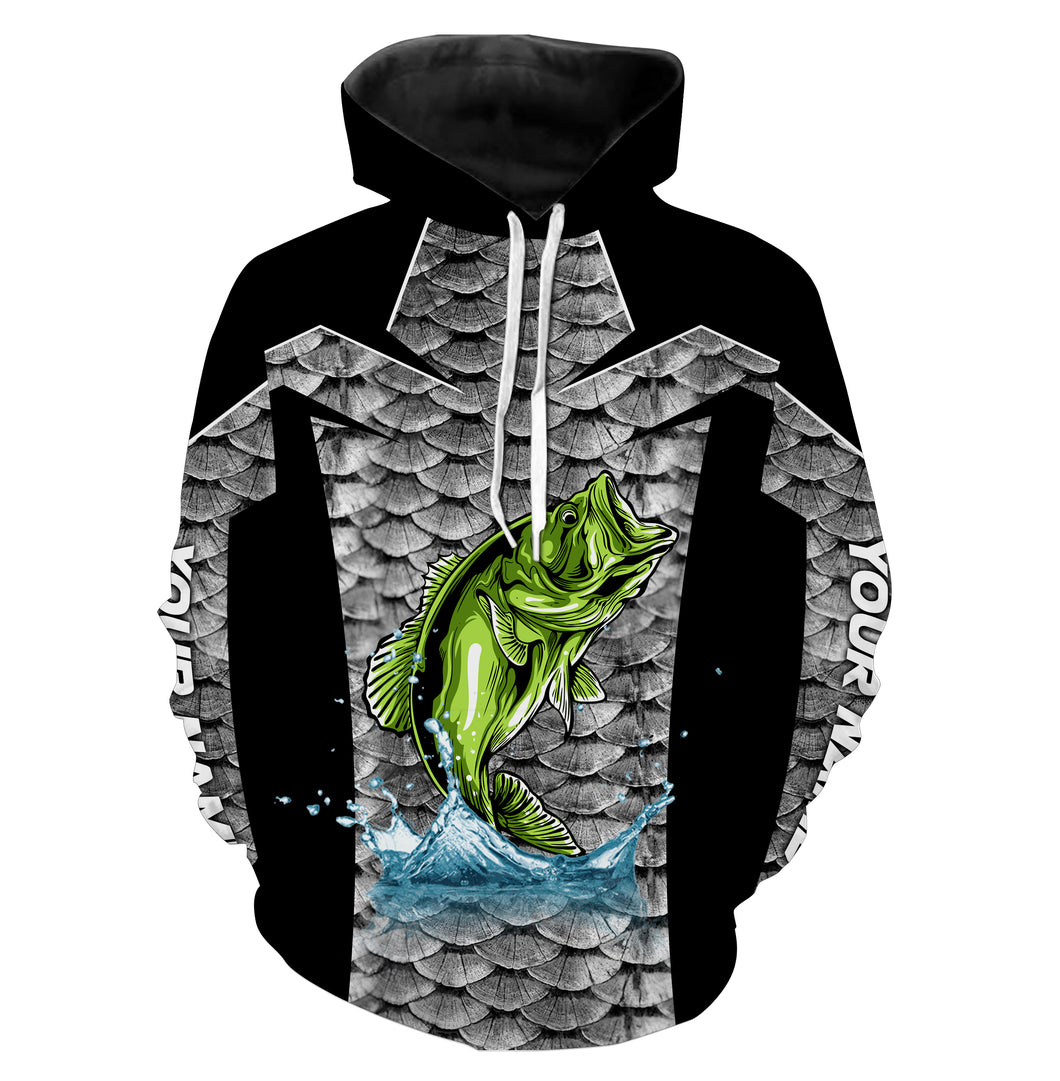 Personalized Bass Fishing jerseys, Bass Fishing scales Custom Name 3D All Over Printed Shirts, Gifts for Fisherman | Hoodie - TTN37