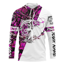 Load image into Gallery viewer, Trout Fishing Tattoo Pink Camo Custom Long Sleeve Fishing Shirts, Trout Tournament Fishing Shirts IPHW4072
