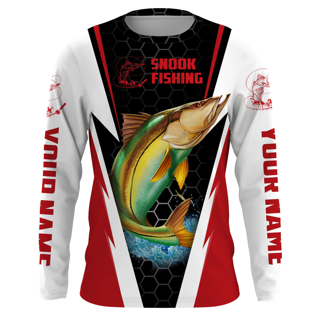 Personalized Snook Fishing jerseys, Snook Fishing Long Sleeve Fishing tournament shirts | red IPHW2314