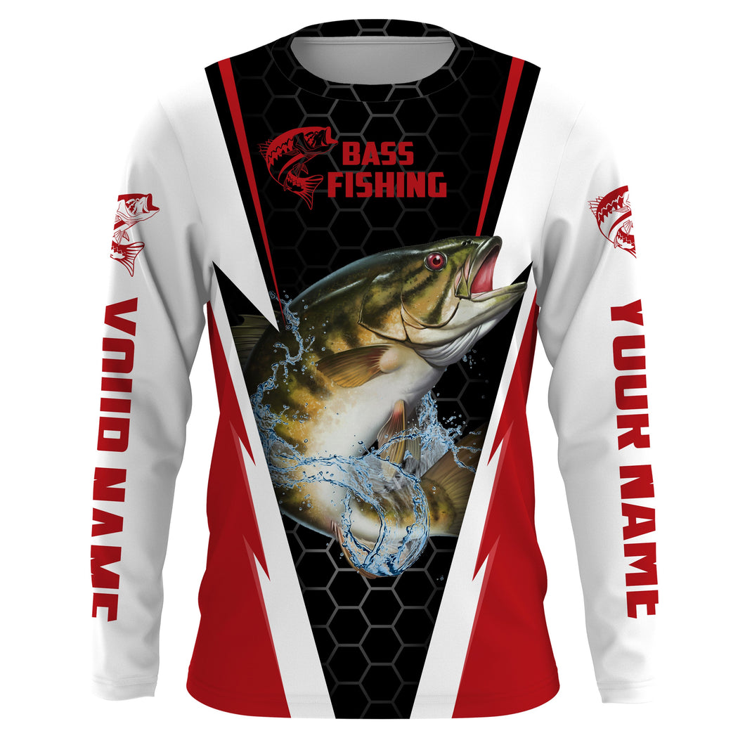 Personalized Smallmouth Bass performance Fishing Shirts, Bass Fishing jerseys | red IPHW2399