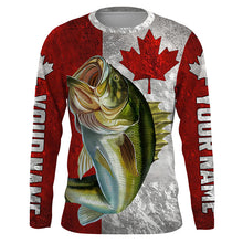 Load image into Gallery viewer, Canada Flag Bass Fishing Custom long sleeve performance Fishing Shirts, Bass Fishing jerseys IPHW3559
