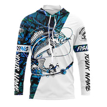 Load image into Gallery viewer, Personalized Red Snappe Fishing Jerseys, Red Snapper Long Sleeve Performance Fishing Shirts | Blue Camo IPHW4159
