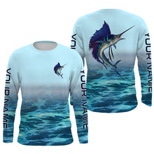 Load image into Gallery viewer, Personalized Sailfish Saltwater Performance Fishing Shirts, Custom Sailfish Tournament Shirts IPHW4160
