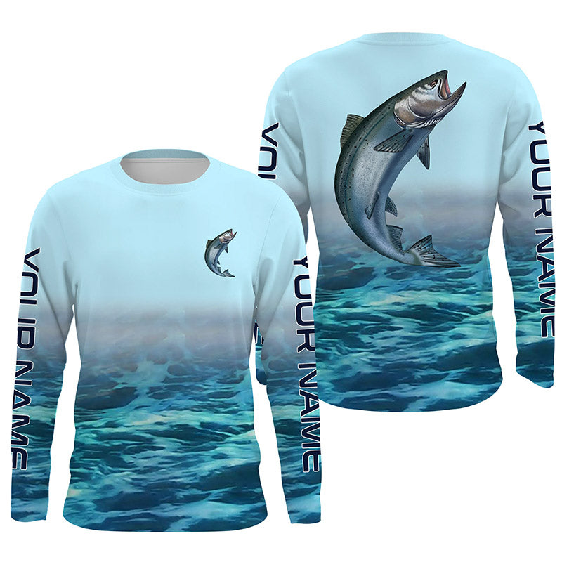 King Salmon Long Sleeve Fishing Shirts, Chinook Salmon Custom Womens And Mens Fishing Shirt IPHW4161