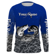 Load image into Gallery viewer, Crappie, Bass, Striper Fishing Custom Long Sleeve performance Fishing Shirts Fishing jerseys | blue IPHW1693
