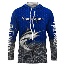 Load image into Gallery viewer, Marlin Fishing Custom Long Sleeve performance Fishing Shirts, Marlin Fishing jerseys | blue IPHW1695
