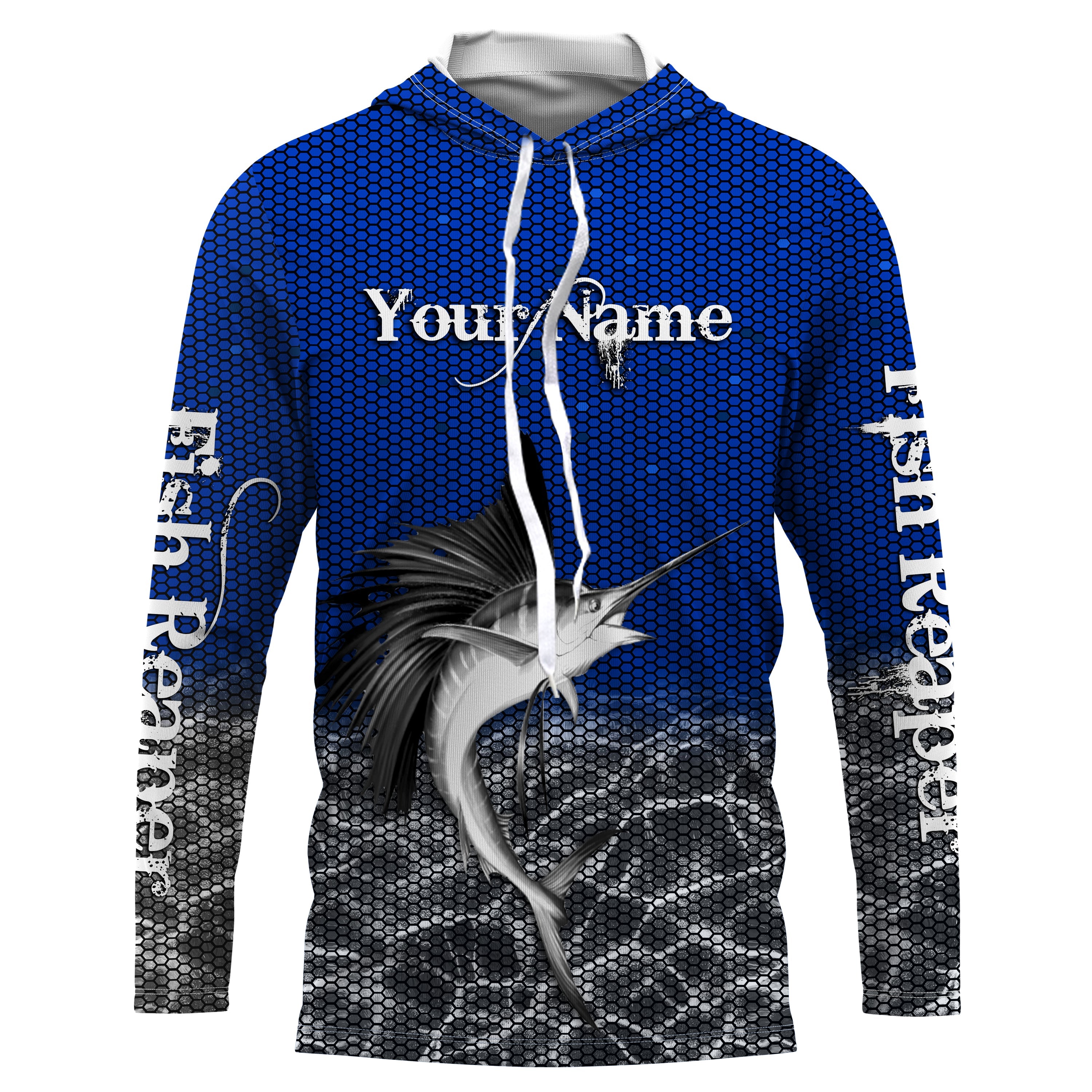 Sailfish Fishing Custom Long Sleeve performance Fishing Shirts, Sailfish Fishing jerseys | blue IPHW1696