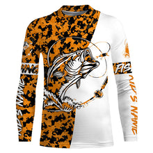 Load image into Gallery viewer, Personalized orange camo Bass Fishing Shirts, Halloween Bass fishing gifts IPHW3411
