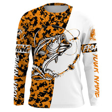 Load image into Gallery viewer, Personalized orange camo Bass Fishing Shirts, Halloween Bass fishing gifts IPHW3411
