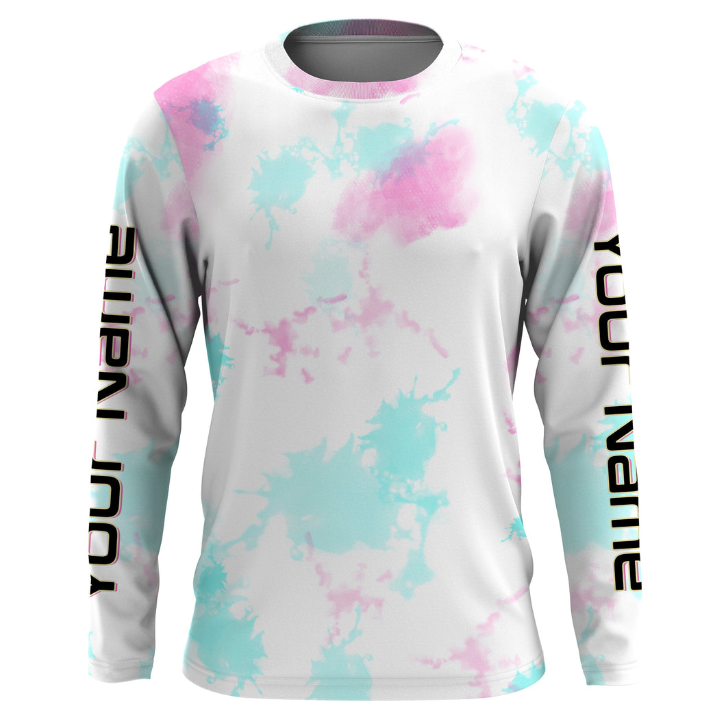 Personalized pastel Tie dye UV Protection performance Fishing Shirts for women - IPHW1721