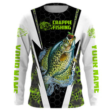 Load image into Gallery viewer, Crappie Fishing jerseys, Crappie Custom Long Sleeve performance Fishing Shirts | green camo IPHW2191
