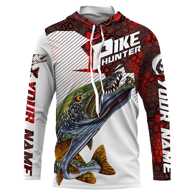 Pike Hunter Custom Nothern Pike Fishing Jerseys, Pike Long Sleeve