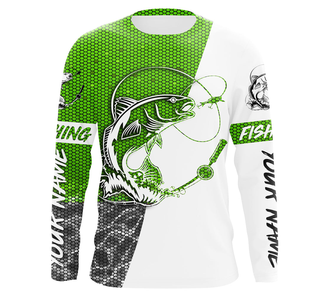 Redfish puppy Drum Custom UV Protection Fishing Shirts, Redfish Fishing jerseys | green IPHW2411