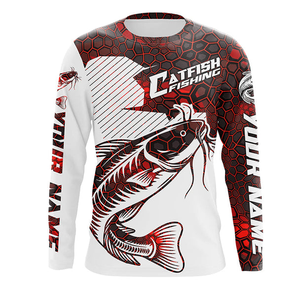 Pink Camo Custom Catfish Long Sleeve Unisex Fishing Shirts