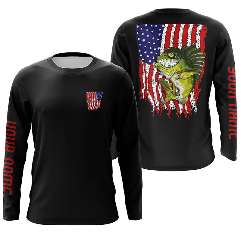 Angry Bass American flag Custom Fishing Shirts, Bass Fishing jerseys Patriotic Fishing gifts IPHW3591