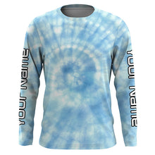 Load image into Gallery viewer, Custom blue spiral tie dye Long sleeve performance Fishing Shirts, Fishing gifts for Fisherman IPHW3584
