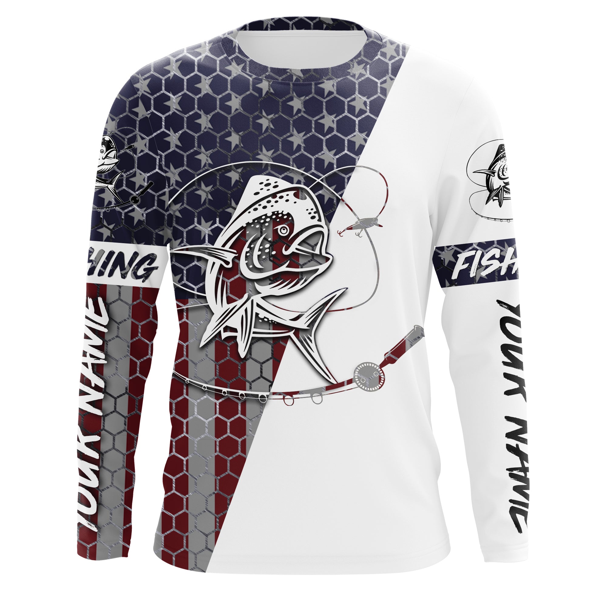 Mahi Mahi Fishing American Flag Custom Fishing shirts, personalized Patriotic Fishing jerseys IPHW2207