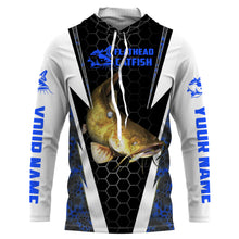 Load image into Gallery viewer, Catfish Fishing Custom Long Sleeve performance Fishing Shirts Fishing jerseys | blue camo IPHW2208
