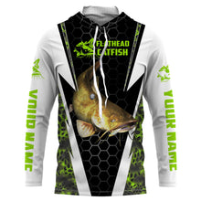 Load image into Gallery viewer, Catfish Fishing Custom Long Sleeve performance Fishing Shirts Fishing jerseys | green camo IPHW2209
