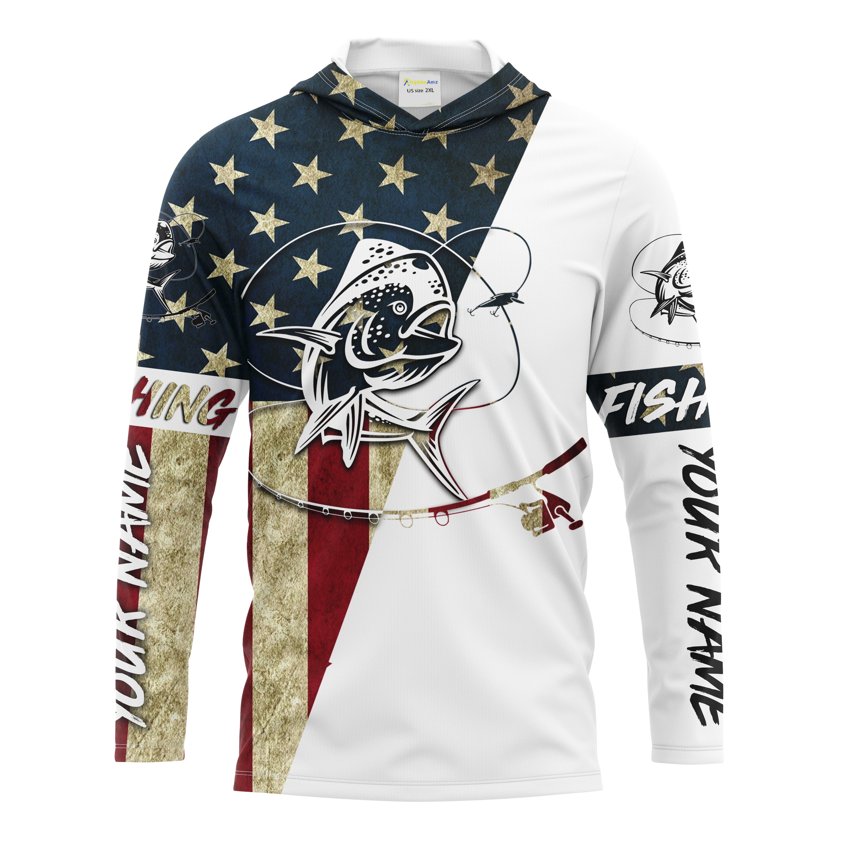 Mahi Mahi American Flag Custom UV Long Sleeve Fishing Shirts, Patriotic Fishing apparel IPHW1595