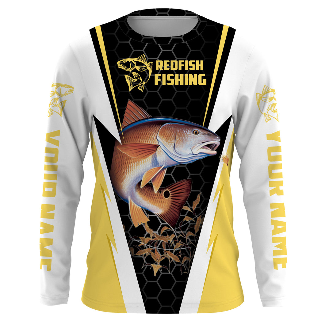 Custom Redfish Fishing jerseys, Redfish Fishing Long Sleeve Fishing tournament shirts | yellow -  IPHW2063