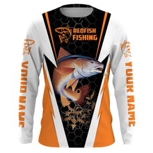 Load image into Gallery viewer, Custom Redfish Fishing jerseys, Redfish Fishing Long Sleeve Fishing tournament shirts | orange -  IPHW2064
