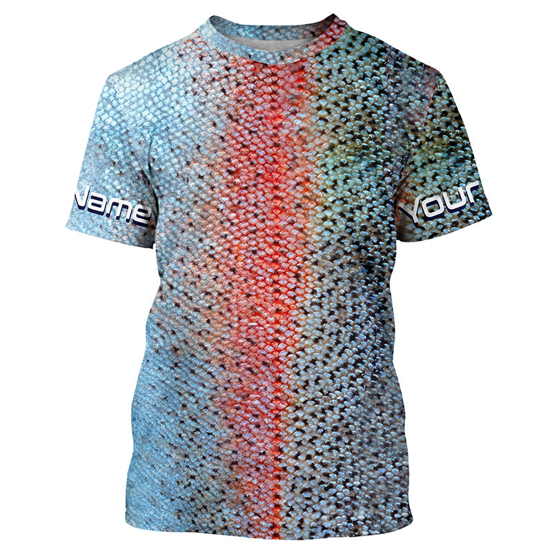 Rainbow Trout Fly Fishing Scales Custom Fishing T Shirts, Trout Fishing Jerseys IPHW3987