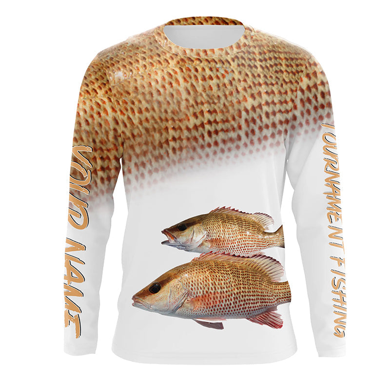 Personalized Mangrove Snapper Fishing Scales Long Sleeve Performance Tournament Fishing Shirts IPHW4011