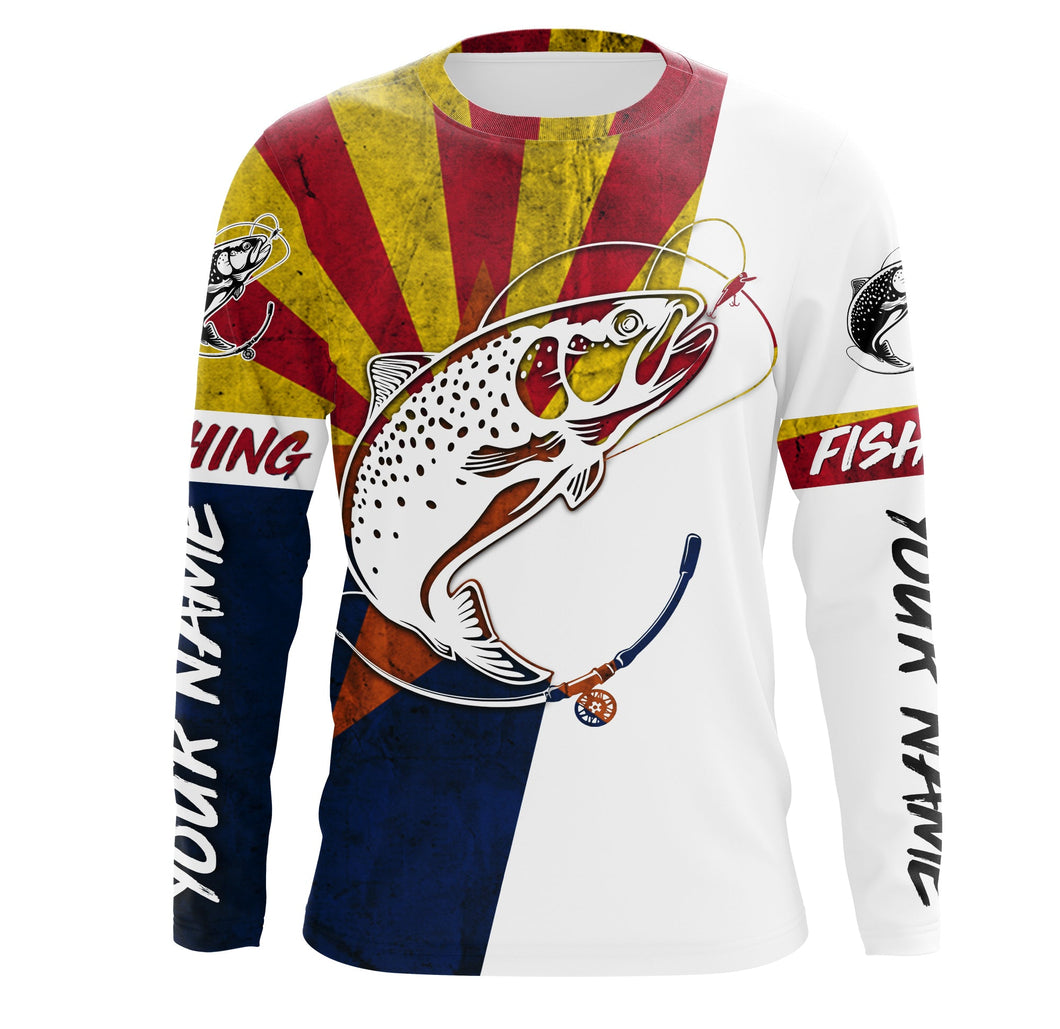 Arizona Rainbow Trout Custom Long Sleeve performance Fishing Shirts, Trout Fishing jerseys IPHW2903