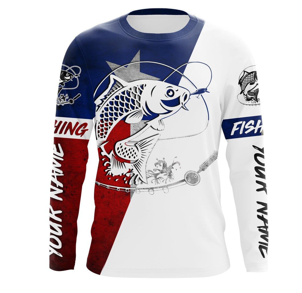 Texas Carp Custom Long Sleeve performance Fishing Shirts, Carp Fishing jerseys IPHW2906