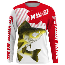 Load image into Gallery viewer, Angry Walleye Custom Long sleeve performance Fishing Shirts, Walleye hunter Fishing jerseys | red IPHW3360
