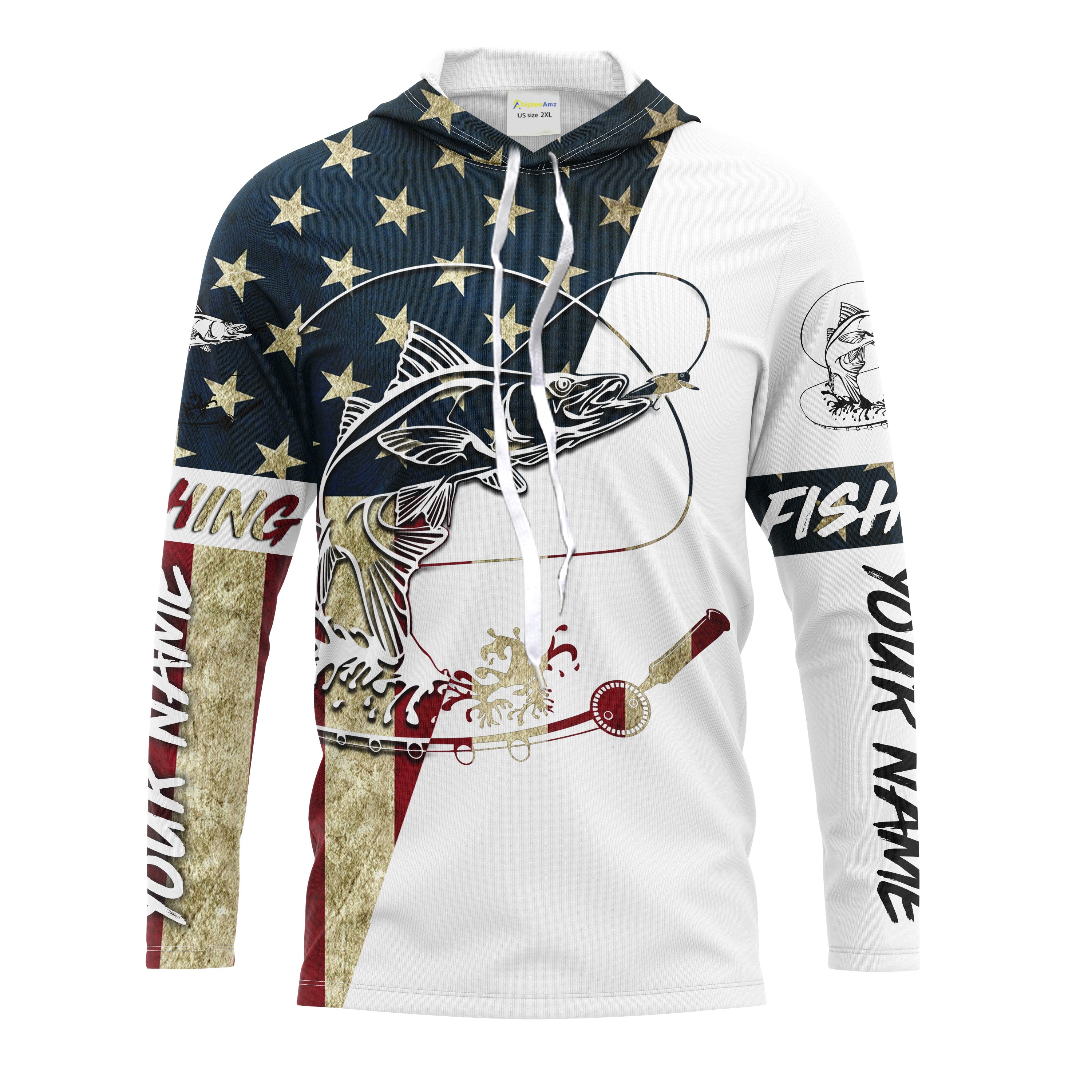 Snook Fishing American Flag Custom  Long Sleeve Fishing Shirts, personalized Patriotic Fishing gifts IPHW1612