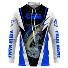 Load image into Gallery viewer, Personalized Marlin Fishing jerseys, Marlin Fishing Long Sleeve Fishing tournament shirts | blue IPHW2380

