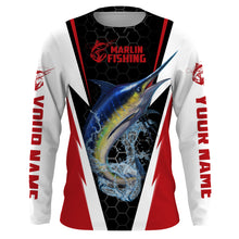 Load image into Gallery viewer, Personalized Marlin Fishing jerseys, Marlin Fishing Long Sleeve Fishing tournament shirts | red IPHW2381
