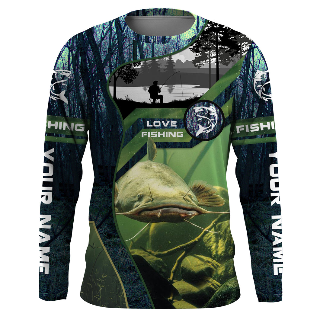 Catfish Custom Long Sleeve performance Fishing Shirts, Catfish Fishing jerseys IPHW2388