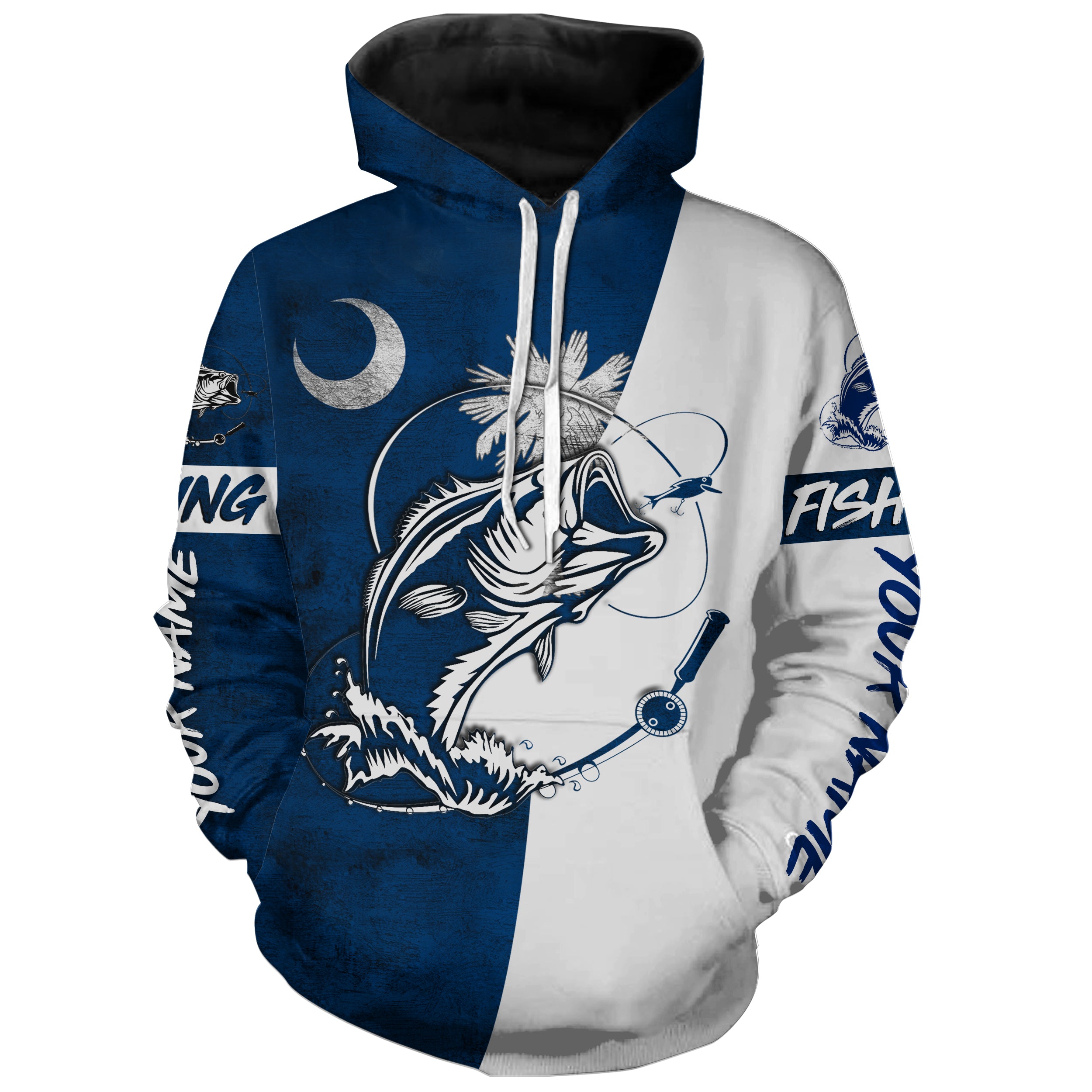 South Carolina Bass Fishing SC Flag Custom All over Hoodie Shirt, Bass fishing jerseys IPHW2928