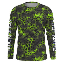 Load image into Gallery viewer, Green camo Custom Long Sleeve performance Fishing Shirts, UV Protection Fishing jerseys IPHW2210
