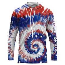 Load image into Gallery viewer, Custom Tie dye American Flag Fishing Shirts, USA Patriotic Fishing gifts UV Protection - IPHW1715
