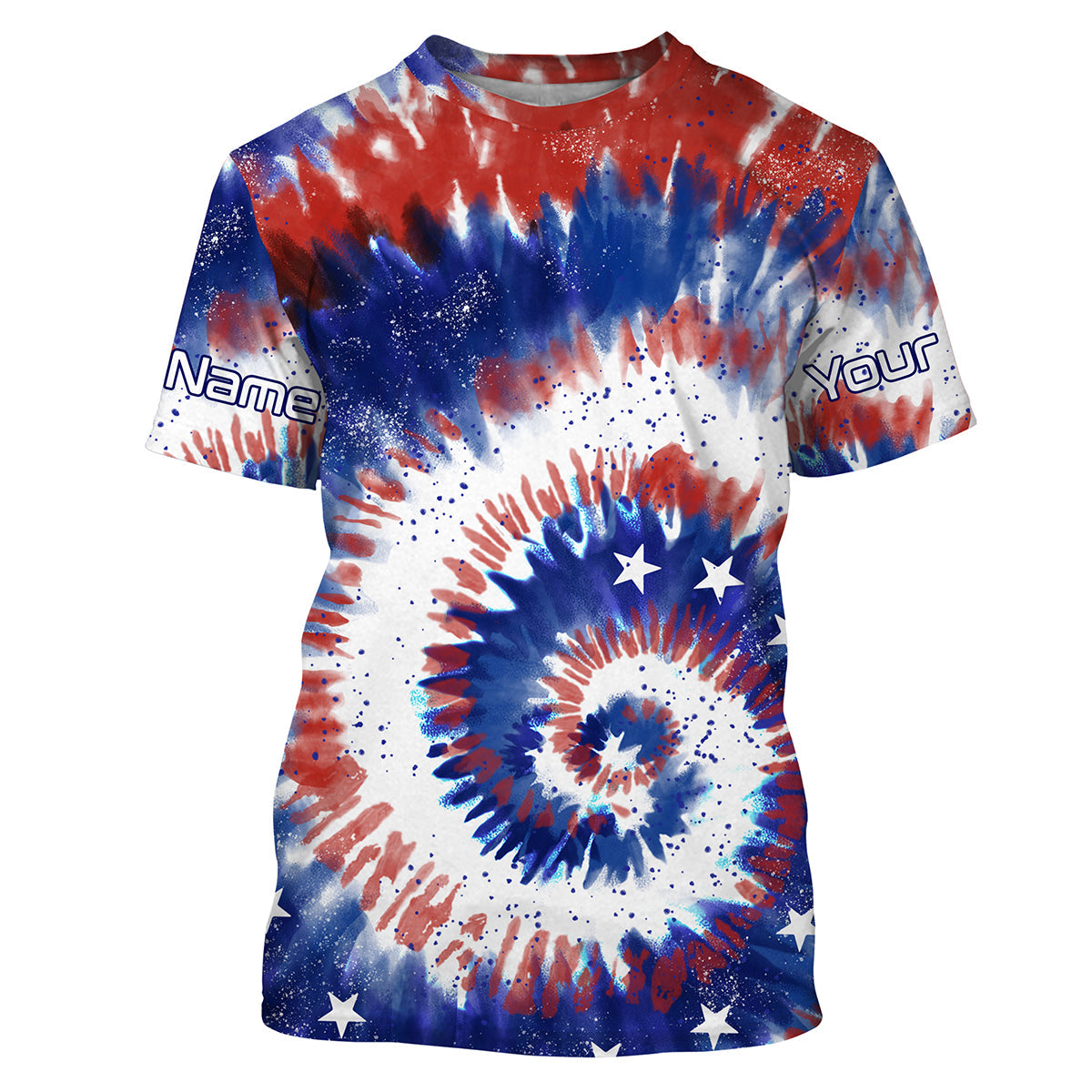 Custom Tie dye American Flag Fishing Shirts, USA Patriotic Fishing gifts UV Protection IPHW1715