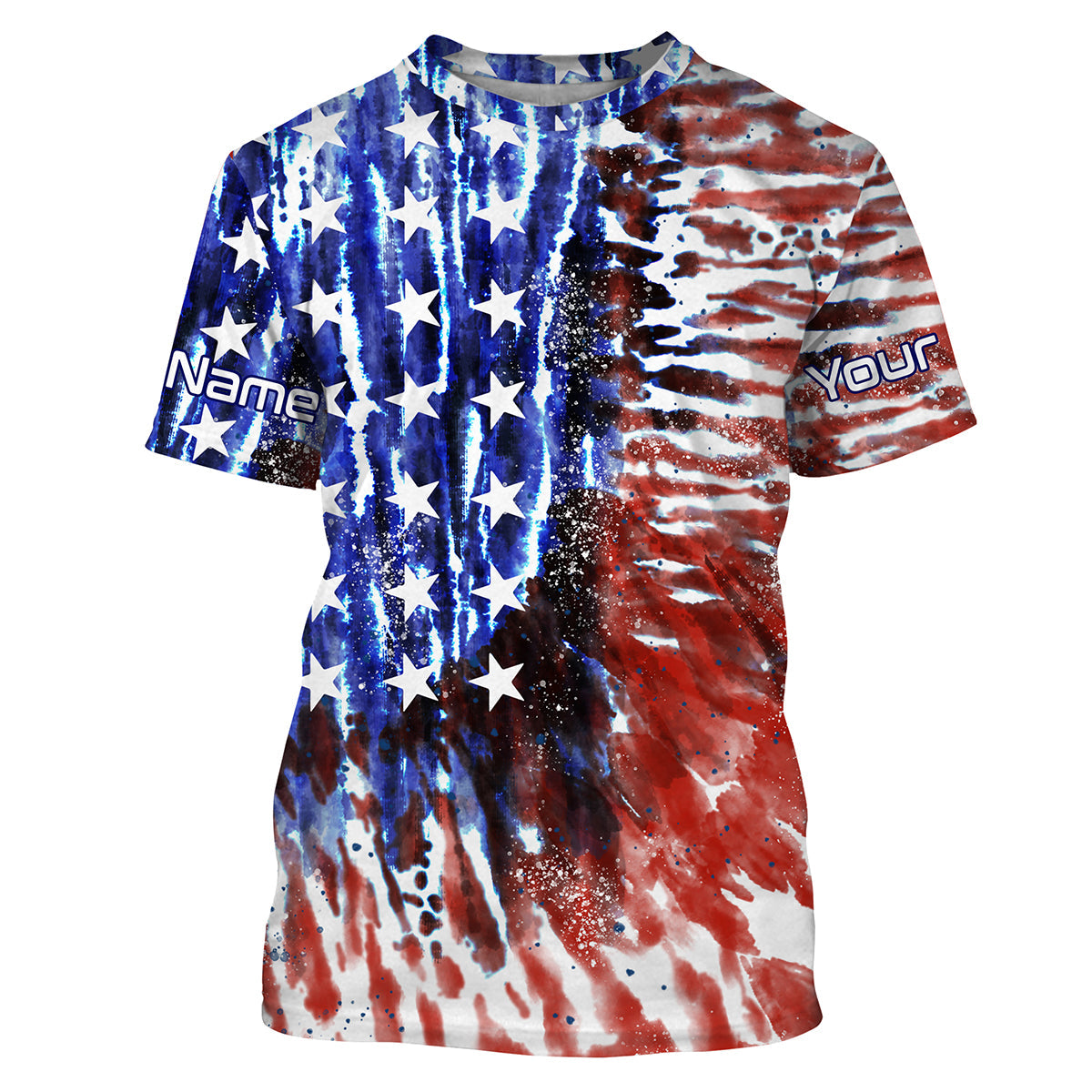 Personalized American Flag UV Protection Fishing T Shirts Tie dye Patriotic Fishing gifts IPHW1717