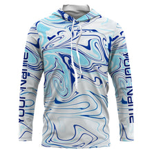 Load image into Gallery viewer, Custom Saltwater Long sleeve Fishing Shirts UV Protection, Sea wave camo Fishing Shirts - IPHW1728
